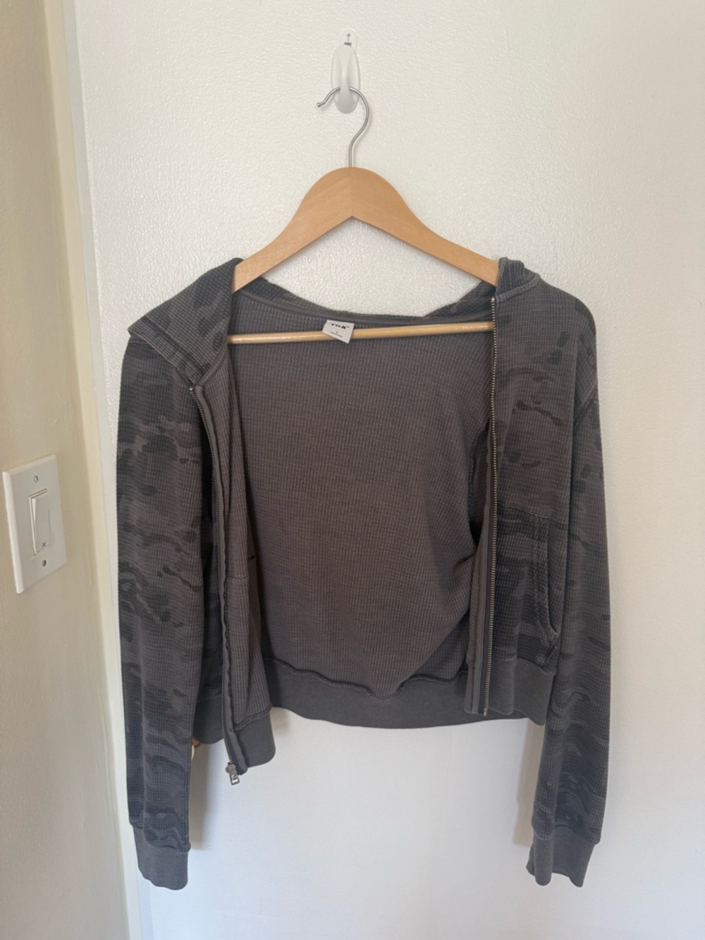 TNA Aritzia Waffle Zip Up
